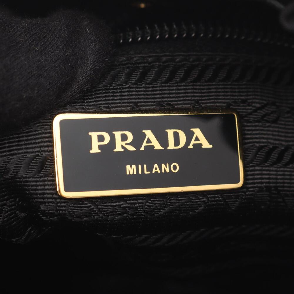 Prada TESSUTO BOW Shoulder Bag Leather Black - Picture 4 of 8